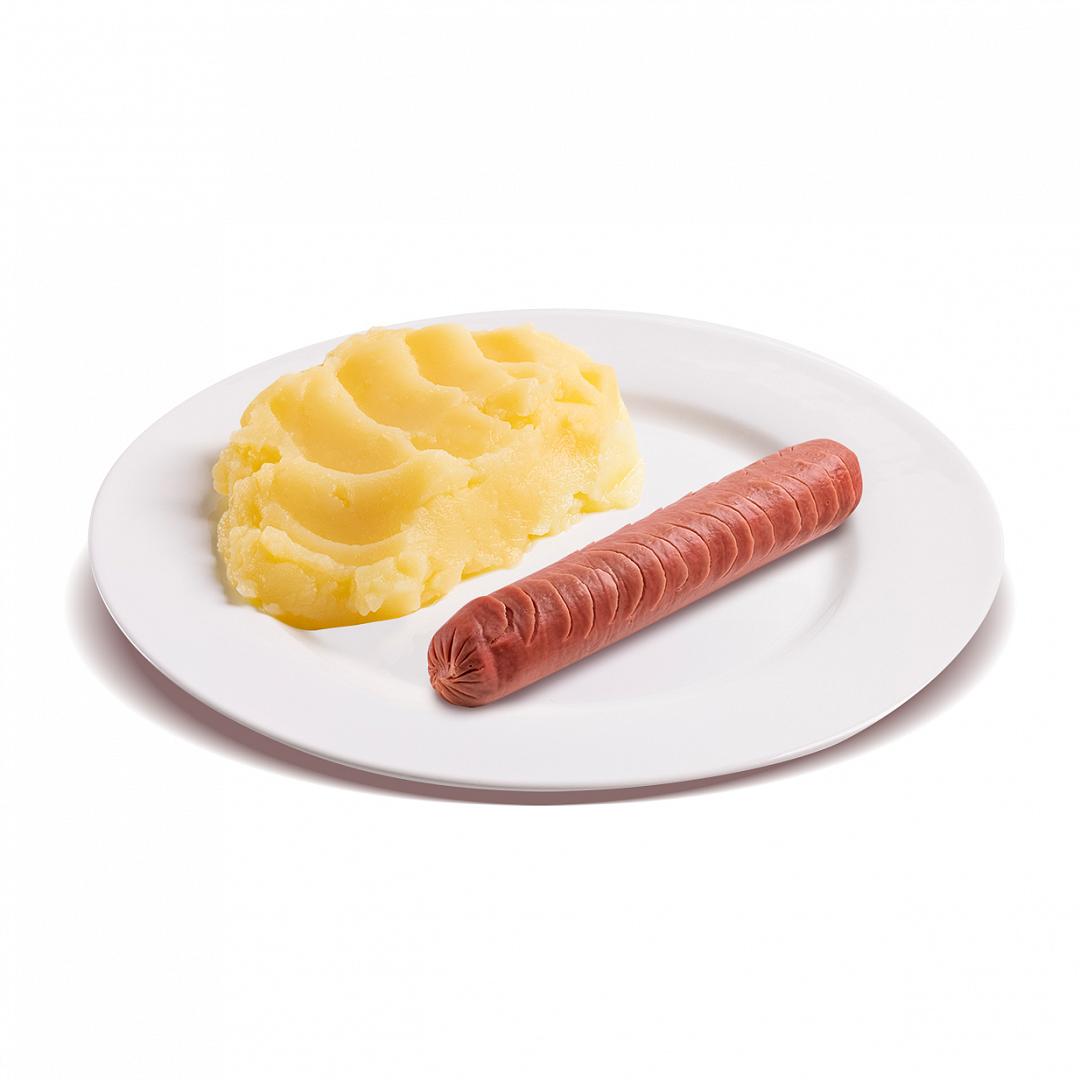 Картофельное пюре с сосиской